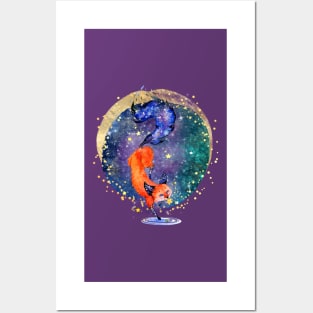 Galaxy Dream Realm Fox Posters and Art